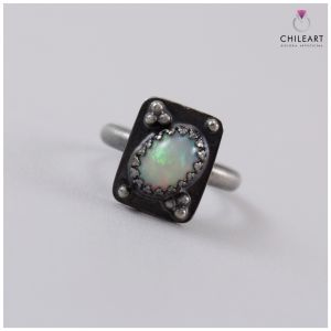 Opal z Etiopii i srebro - pierścionek 2895 - ChileArt